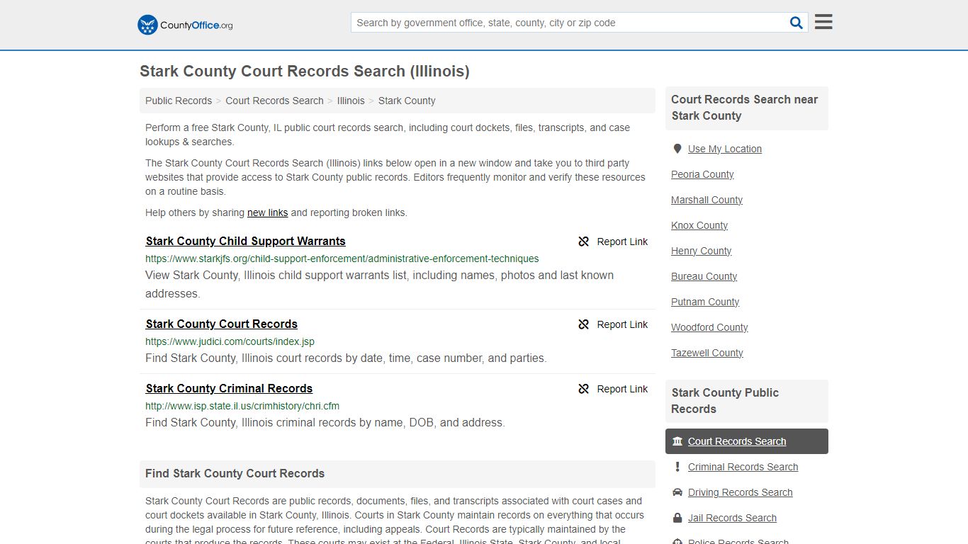 Stark County Court Records Search (Illinois) - County Office